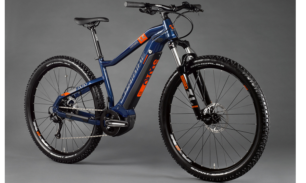 Фотография Электровелосипед Haibike SDURO HardNine 1.5 29" (2020) 2020, размер XL, сине-оранжевый